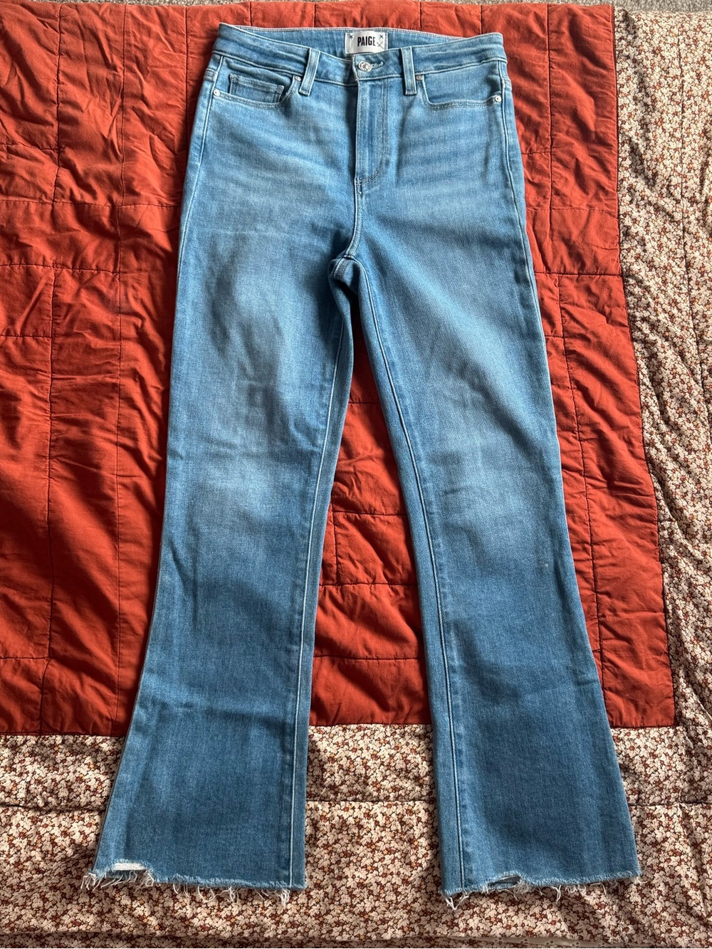 PAIGE Light Blue Crop Flare Jeans - Claudine